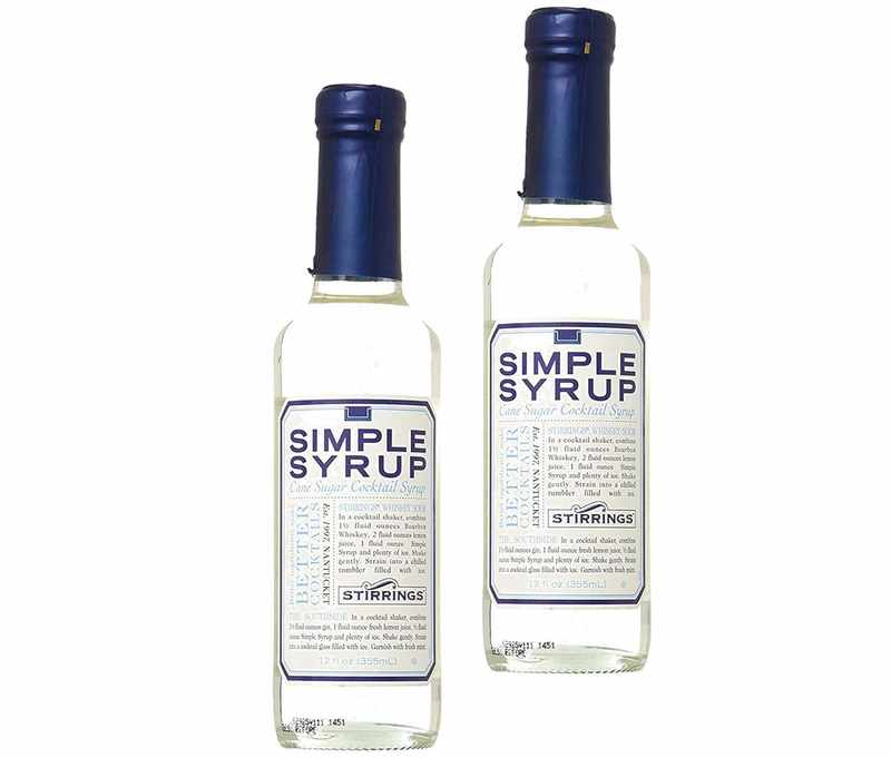 Stirrings Pure Cane Simple Syrup Cocktail Mixer, 2-Pack 12 ounce Bottles