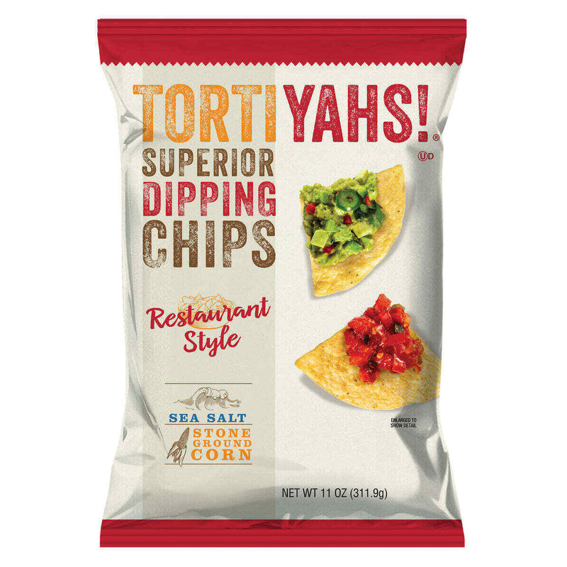 Tortiyahs! Superior Dipping Chips Restaurant Style with Sea Salt, 4-Pack 11 oz. Bags