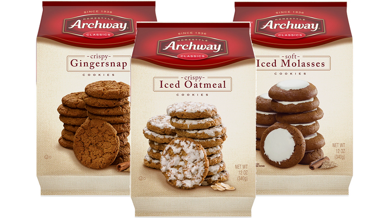 Archway Classics Iced Oatmeal, Iced Molasses & Gingersnaps Cookies, Variety 3-Pack 12 oz. Bags