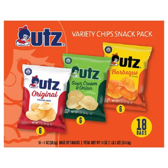 Utz Quality Foods Variety Potato Chip Sharing Pack, 2-Pack 18 Individual Bags