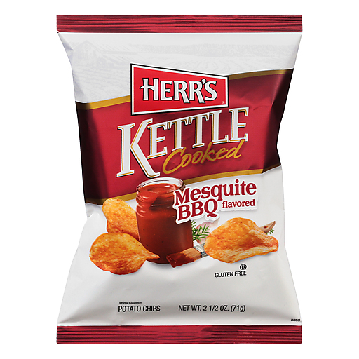 Herr's Kettle Cooked Potato Chips, 24-Pack Case 2.5 oz. Single Serve Bags