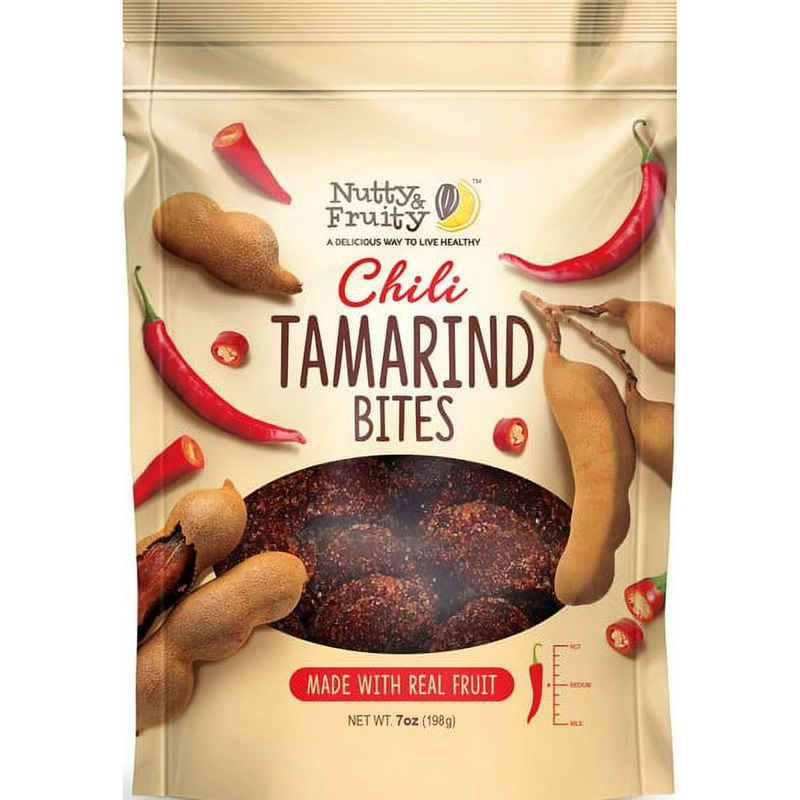 Nutty & Fruity Dried Chili Seasoned Tamarind Bites, 2-Pack 7 oz. Pouches