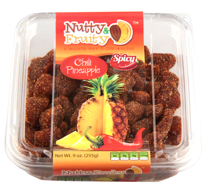 Nutty & Fruity Dried Chili Seasoned Pineapple Pieces, 2-Pack 9 oz. Tubs