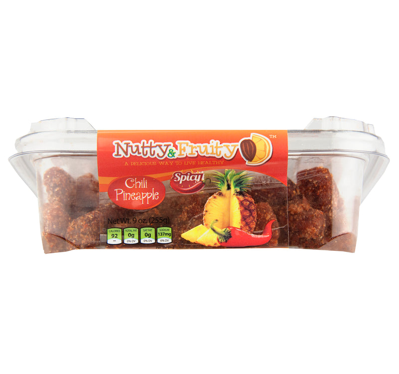Nutty & Fruity Dried Chili Seasoned Pineapple Pieces, 2-Pack 9 oz. Tubs