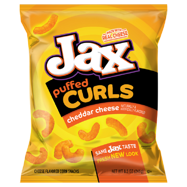 Bachman Jax Cheddar Cheese Puffed Curls, 4-Pack 8.5 Oz Bags