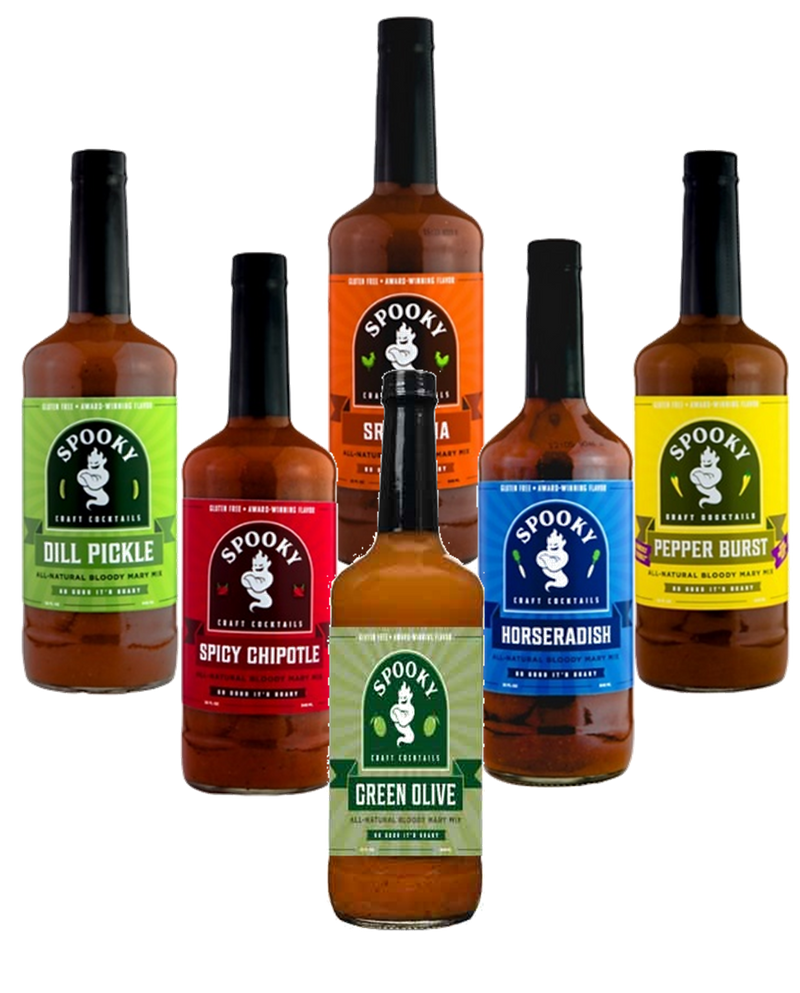 Spooky Craft Cocktails Flavored Bloody Mary Mix, Variety 6-Pack 32 fl. oz. Bottles