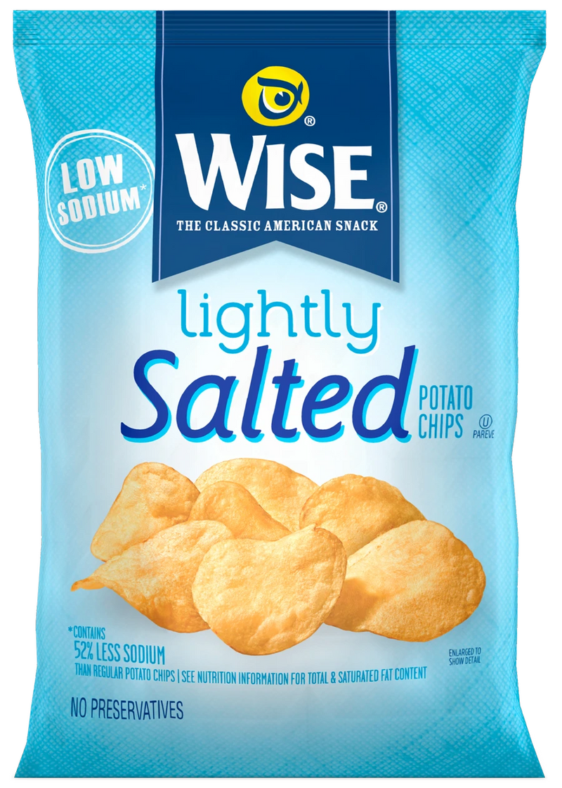 Wise Foods Lightly Salted Potato Chips, 7.5 oz. Sharing Size Bags
