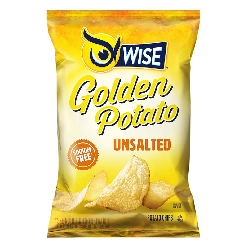 Wise Foods Unsalted Potato Chips, 7.5 oz. Sharing Size Bags