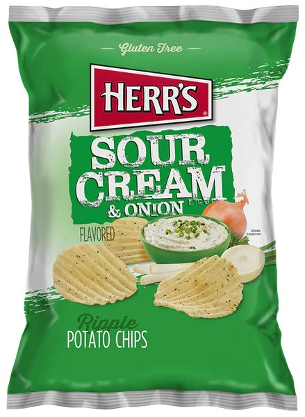 Herr's Sour Cream & Onion Ripples Potato Chips, 3-Pack 7.75 oz. Bags