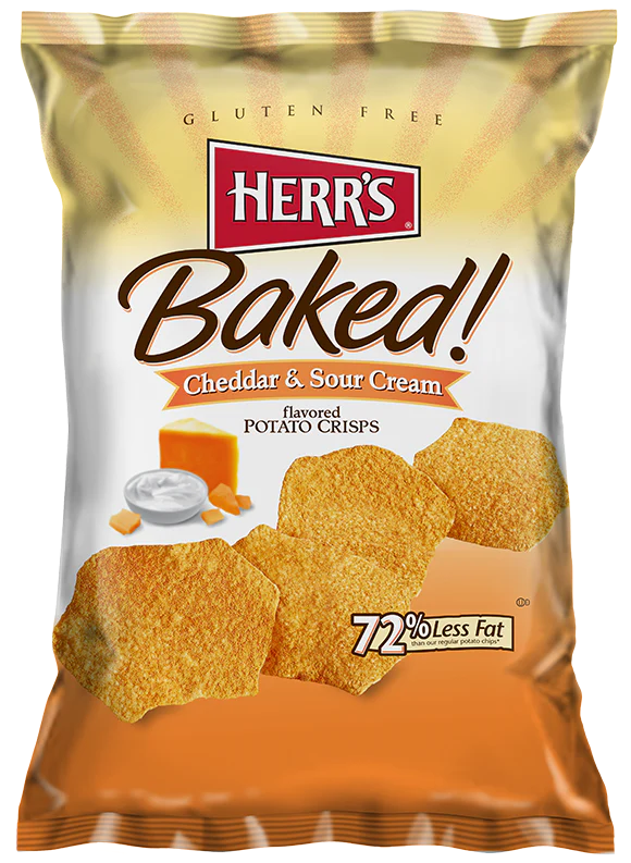 Herr's Baked Potato Crisps Cheddar & Sour Cream, 3-Pack 7 oz. Bags