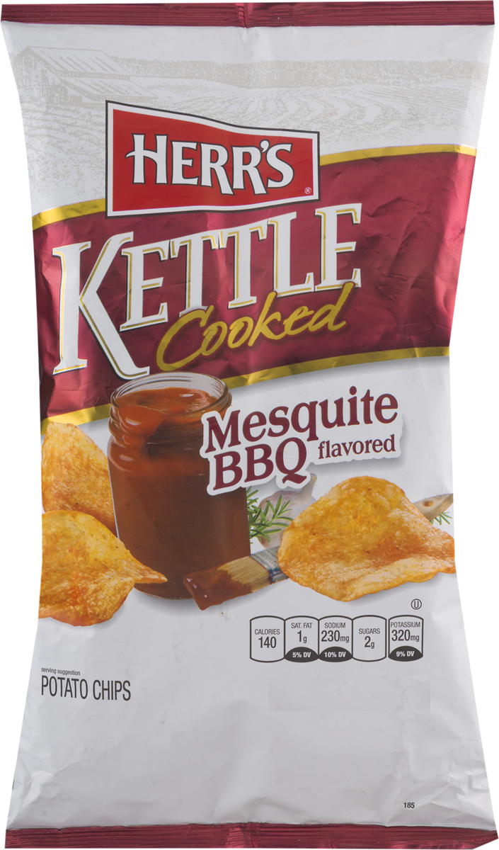 Herr's Kettle Cooked Potato Chips Mesquite BBQ, 4-Pack 7.5 oz. Bags