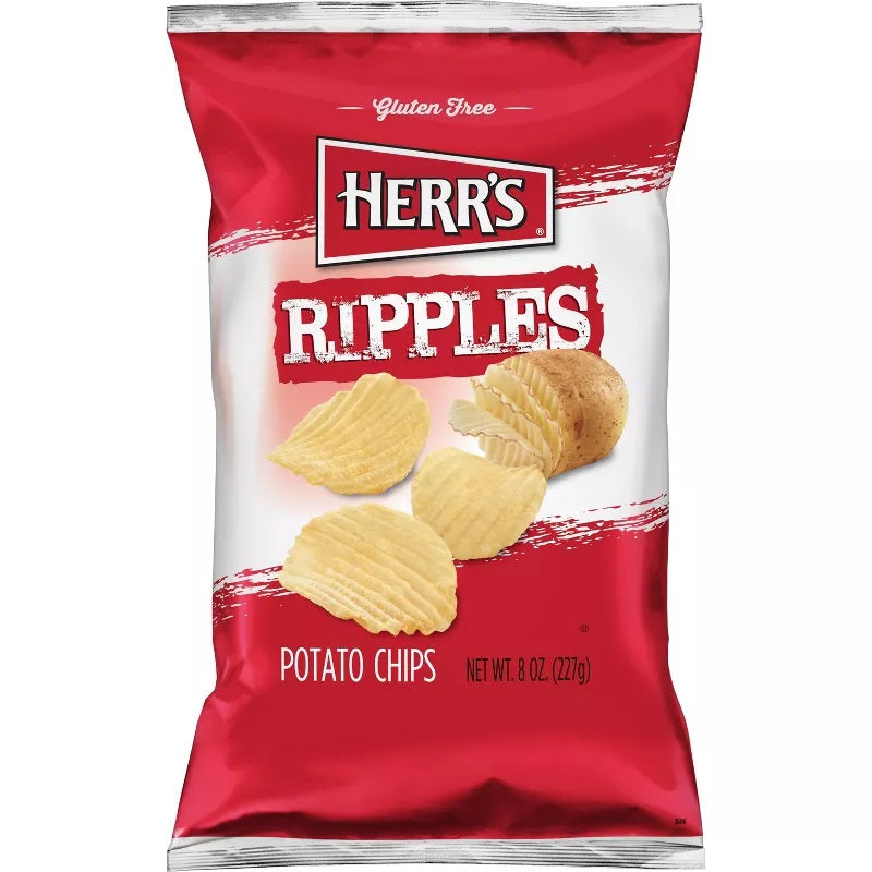 Herr's Ripples Potato Chips, 3-Pack 8 oz. Bags