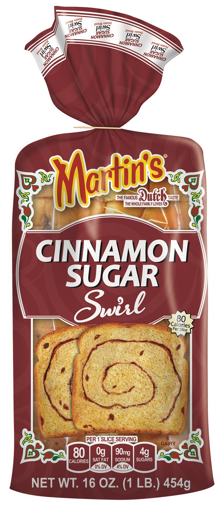 Martin's Famous Pastry Cinnamon Sugar Swirl Potato Bread- Four 16 oz. Loaves