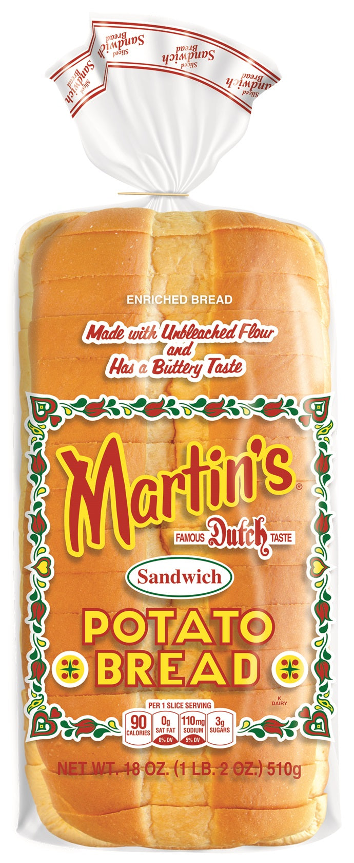 Martin's Famous Pastry Potato Bread- 16 slice 18 oz (4 Loaves)