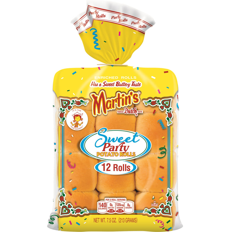 Martin's Famous Pastry Sweet Party Potato Rolls, 12-Pack 7.5 oz (3 bags)