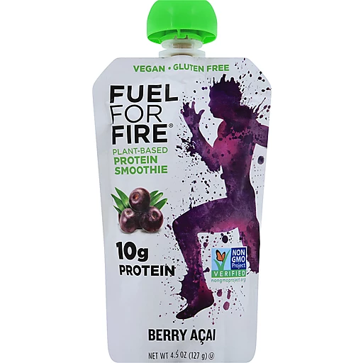 Fuel For Fire Plant-Based Protein Smoothie, 6-Pack 4.5 oz. Pouches