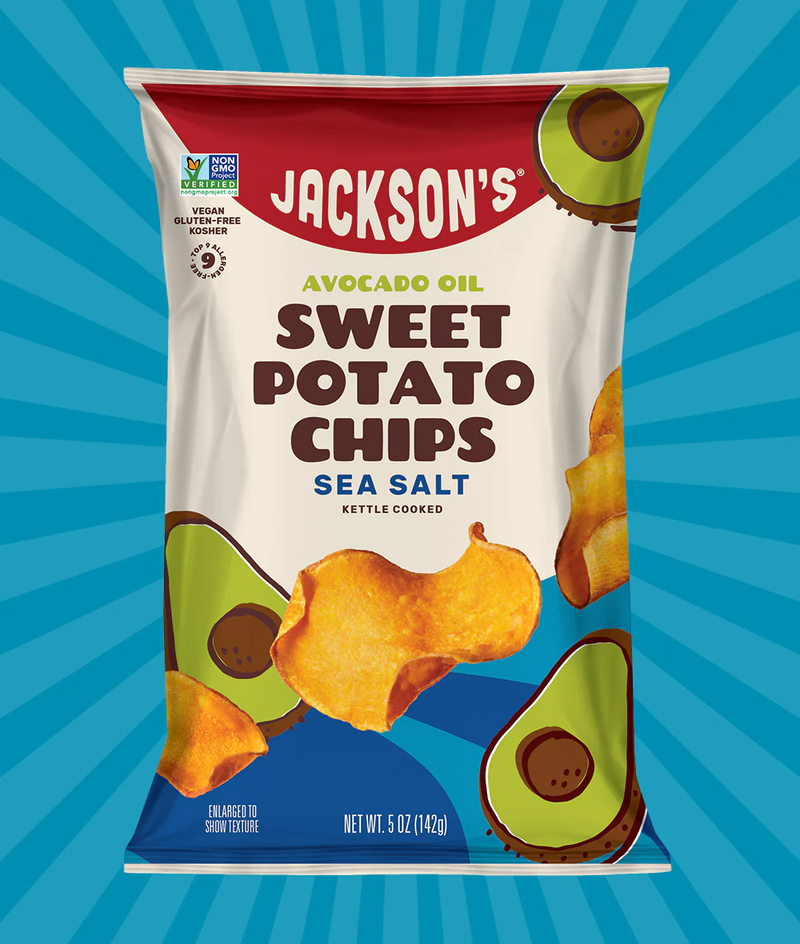 Jackson's Sea Salt Sweet Potato Chips With Avocado Oil, 5 oz. Bags