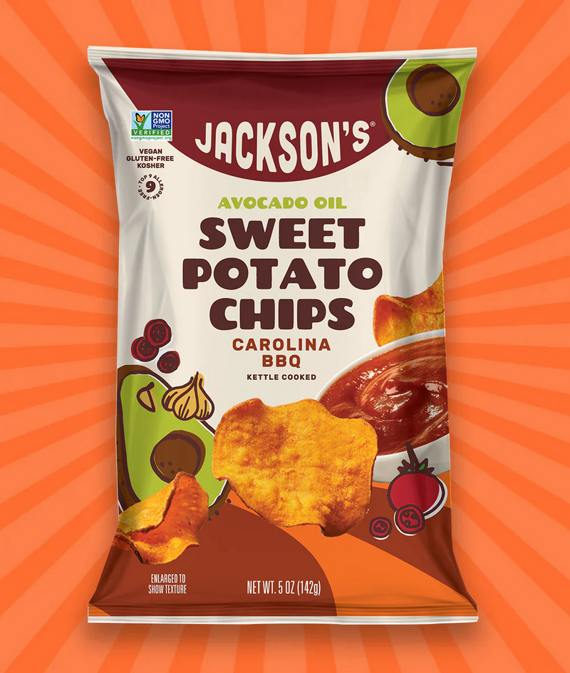Jackson's Carolina BBQ Sweet Potato Chips With Avocado Oil, 6-Pack 5 oz. Bags