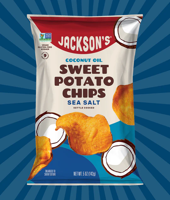 Jackson's Sea Salt Sweet Potato Chips With Coconut Oil, 5 oz. Bags
