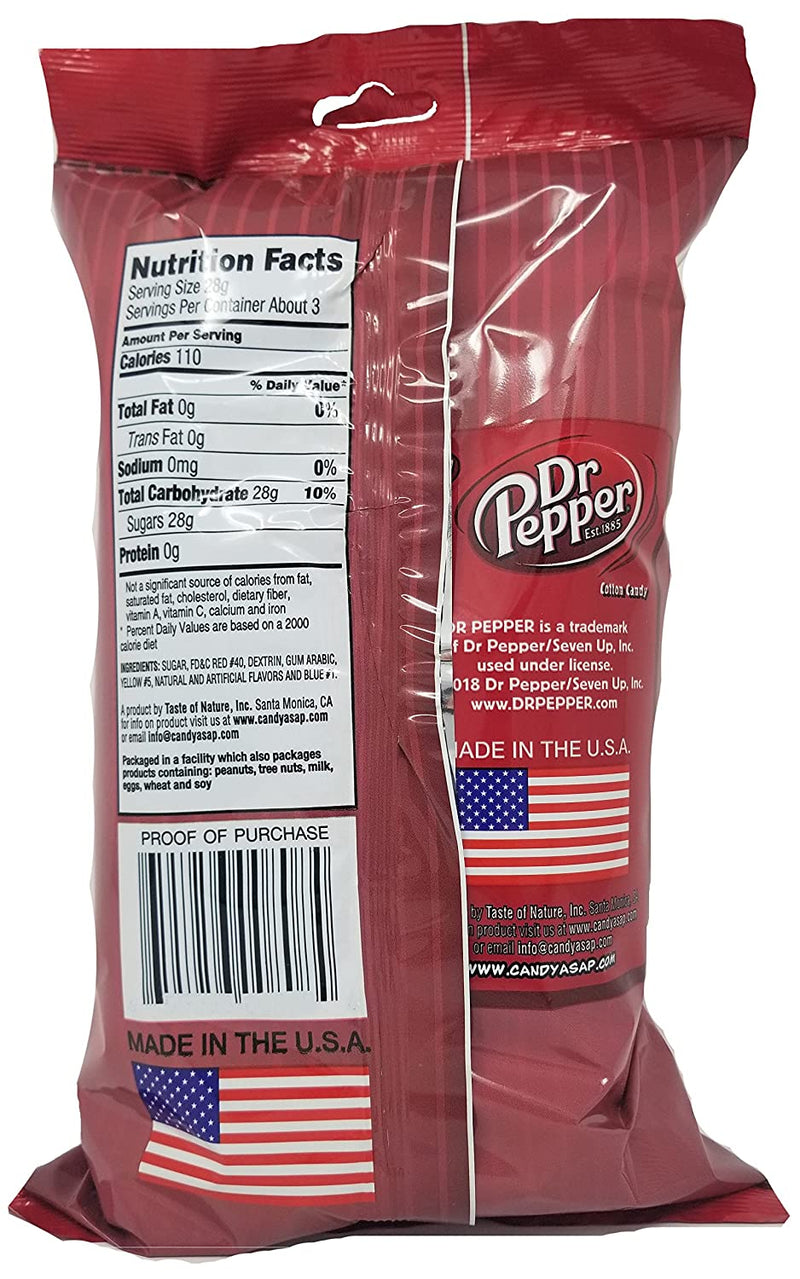 Dr. Pepper Flavored Cotton Candy, 6-Pack 3.1 oz. Bags