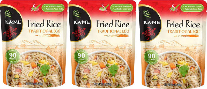 Ka-Me Brand Fried Rice, Ready To Eat in Less Than 2 Minutes, 3-Pack 8.8 oz. Bags
