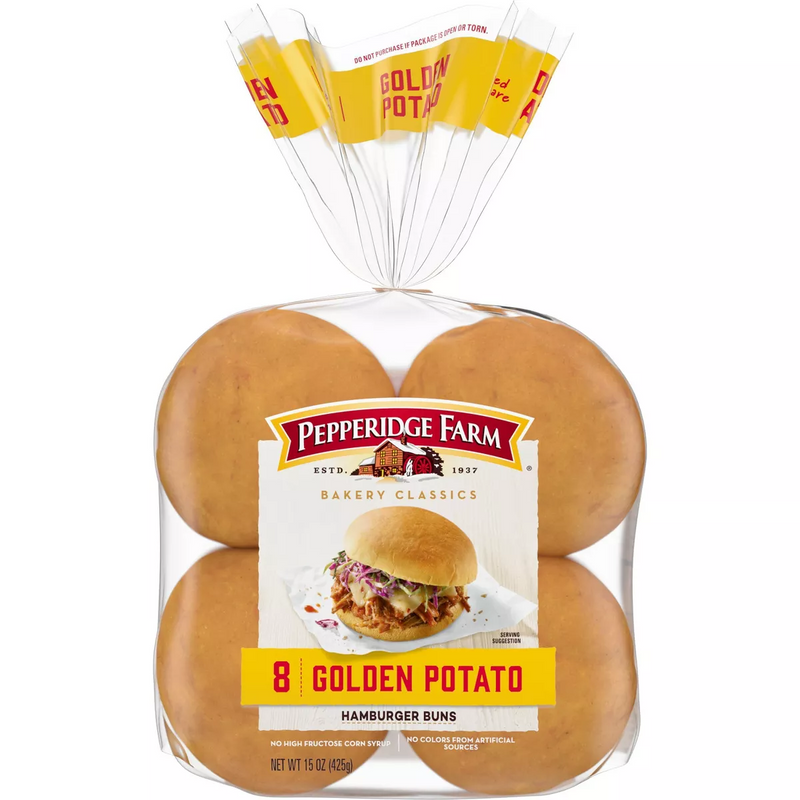 Pepperidge Farm Golden Potato Hamburger Buns, 8 Count Bags 9141