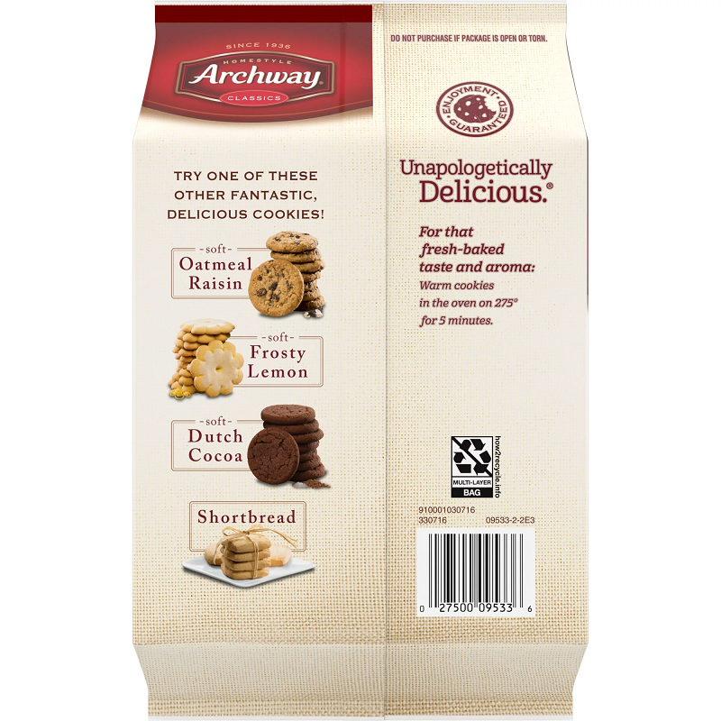 Archway Classics Crispy Iced Oatmeal Cookies, 12 oz. Bags
