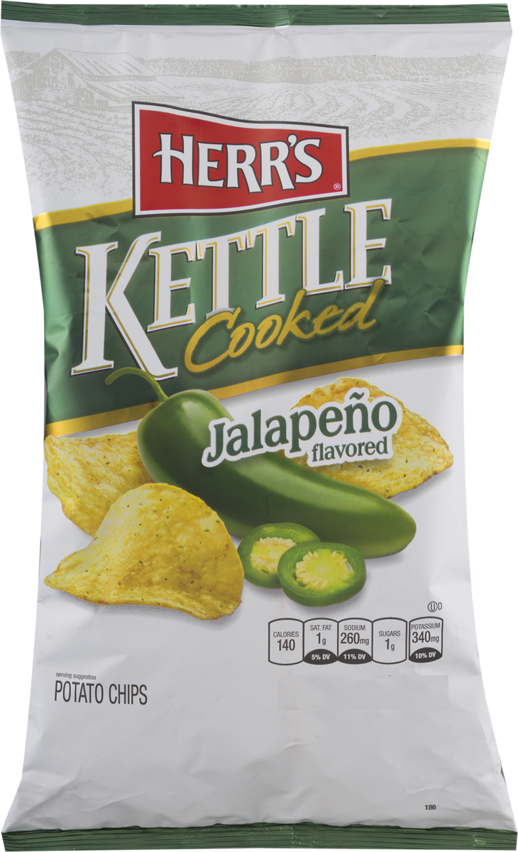 Herr's Kettle Cooked Potato Chips Jalapeno, 3-Pack 7.5 oz. Bags