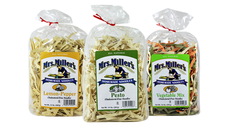 Mrs. Miller's Homemade Lemon Pepper, Pesto & Vegetable Mix Cholesterol-Free Noodles, Variety 3-Pack