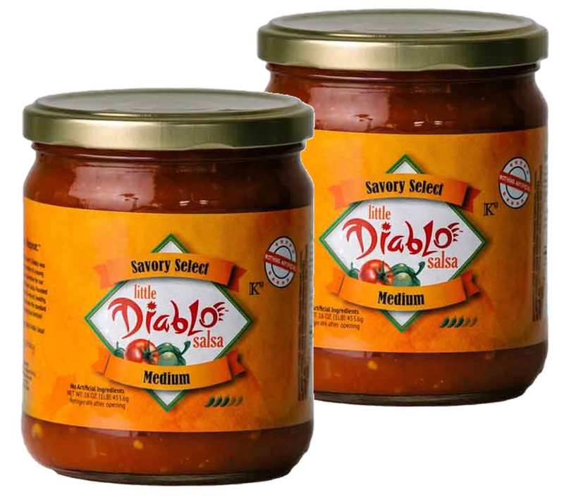 Little Diablo Brand All-Natural Salsa, 2-Pack 16 oz. Glass Jars