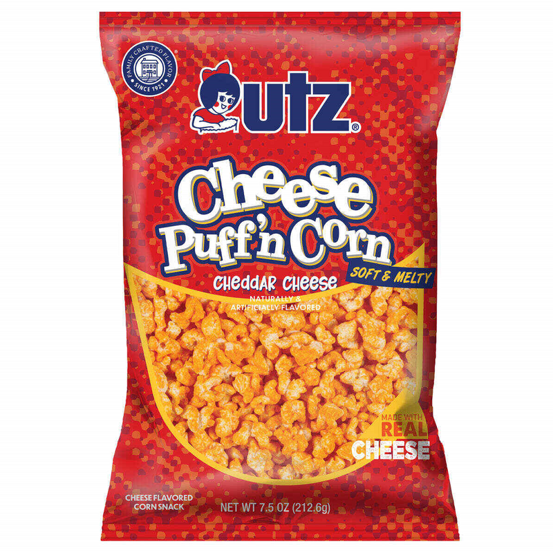 Utz Quality Foods Cheddar Cheese Puff'n Corn- 7.5 oz. Bags