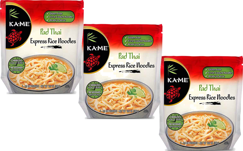 Ka-Me Express Fresh Cooked Gluten Free Rice Noodles, 3-Pack 10.6 oz. Bags