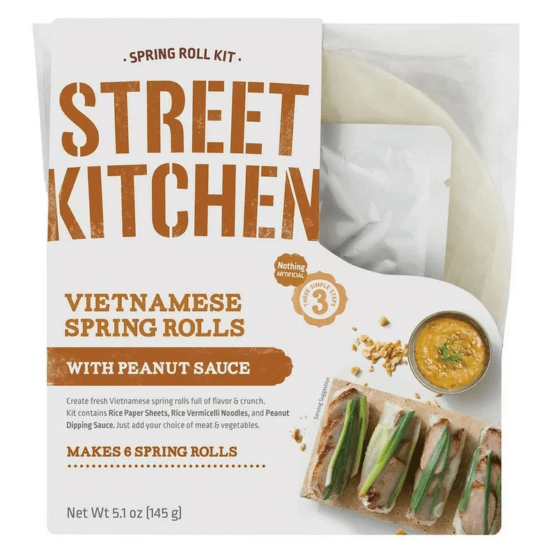 Street Kitchen Make-Your-Own Spring Roll Kit with Peanut Sauce, 5-Pack 5.1 oz.