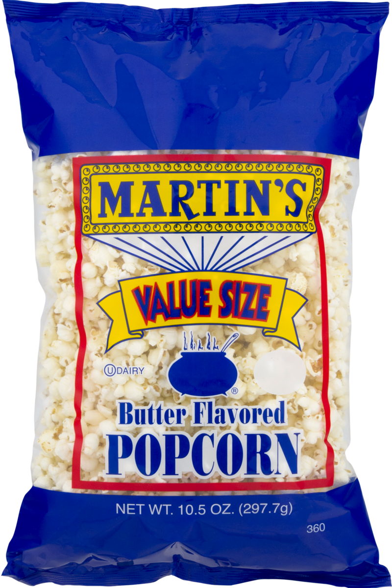 Martin's Air Popped Butter Flavored Popcorn, 10.5 oz. Value Size Bags