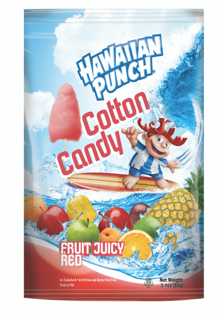Hawaiian Punch Flavored Cotton Candy, 6-Pack 3.1 oz. Bags