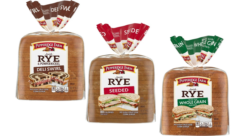 Pepperidge Farm Seeded Rye, Deli Swirl Rye & Whole Grain Rye Bread, Variety 3-Pack