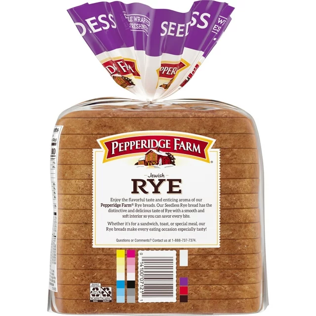 Pepperidge Farm Seedless Jewish Rye Bread, 16 oz. Loaves 7121