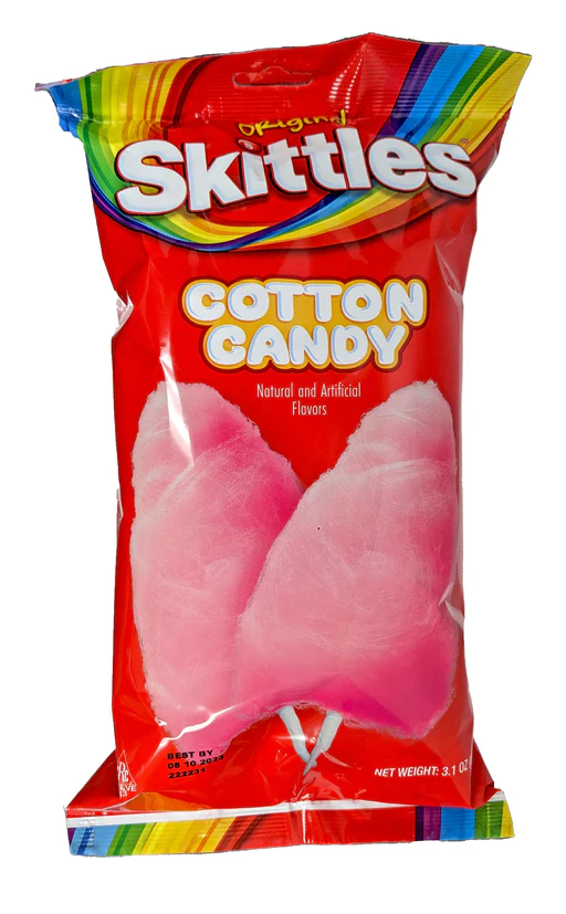 Skittles Original Flavored Cotton Candy, 6-Pack 3.1 oz. Bags