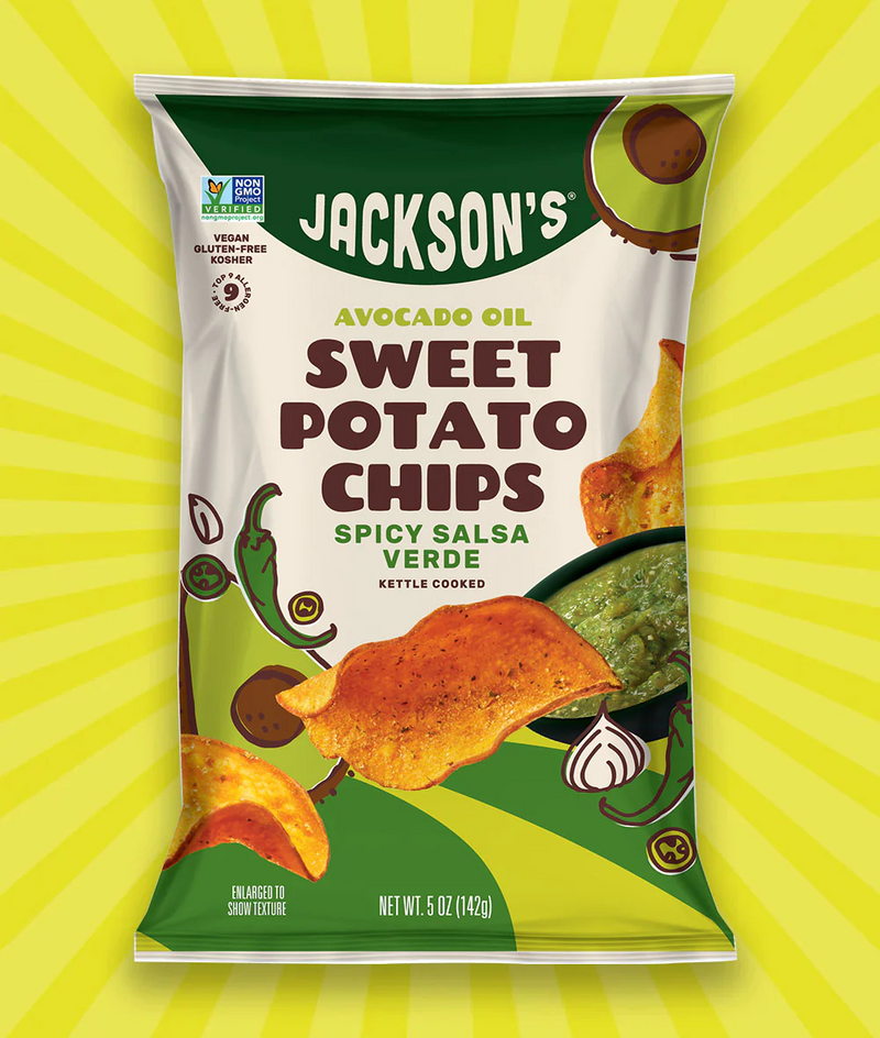Jackson's Spicy Salsa Verde Sweet Potato Chips With Avocado Oil, 5 oz. Bags
