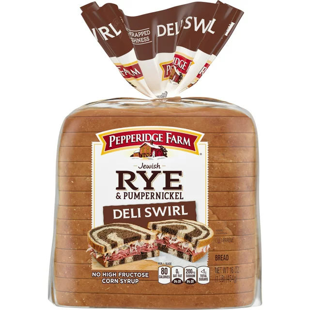 Pepperidge Farm Jewish Rye & Pumpernickel Deli Swirl Bread, 16 oz. Loaves 7009