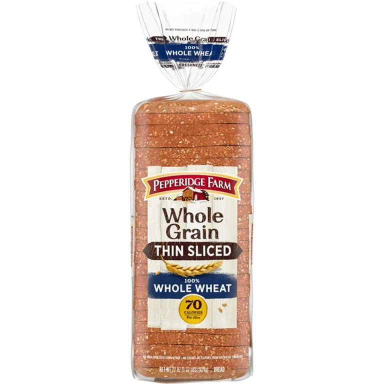 Pepperidge Farm Whole Grain Thin Sliced 100% Whole Wheat Bread, 22 oz. Loaves 4990