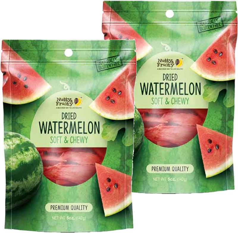 Nutty & Fruity Dried Soft & Chewy Watermelon, 2-Pack 5 oz. (142g) Pouches