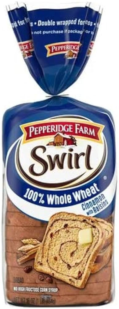 Pepperidge Farm 100% Whole Wheat Cinnamon Raisin Swirl Bread, 16 oz. Loaves 8543