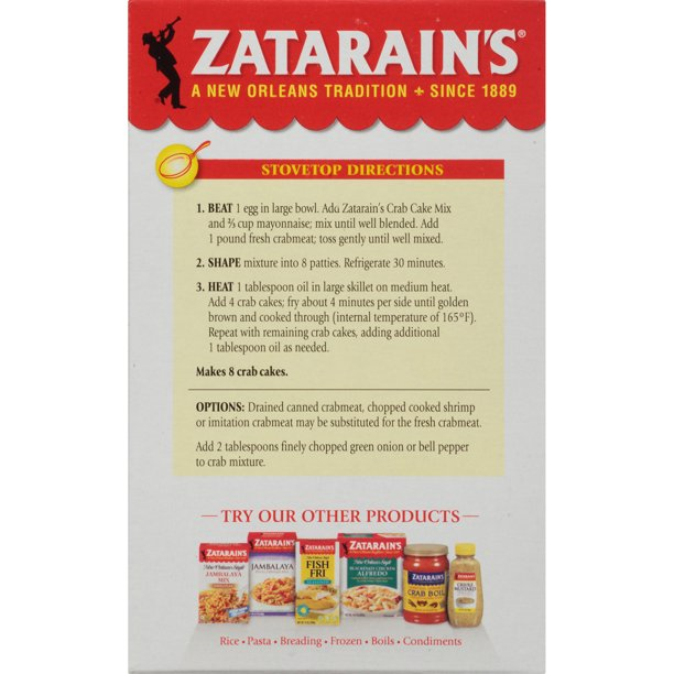 Zatarain's New Orleans Style Crab Cake Mix, 3-Pack 5.75 oz. Box