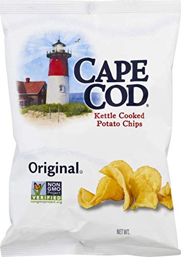 Cape Cod Kettle Cooked Potato Chips- Satisfying, All Natural and Kettle Cooked 8 oz. Bags (Original, 4 Bags)
