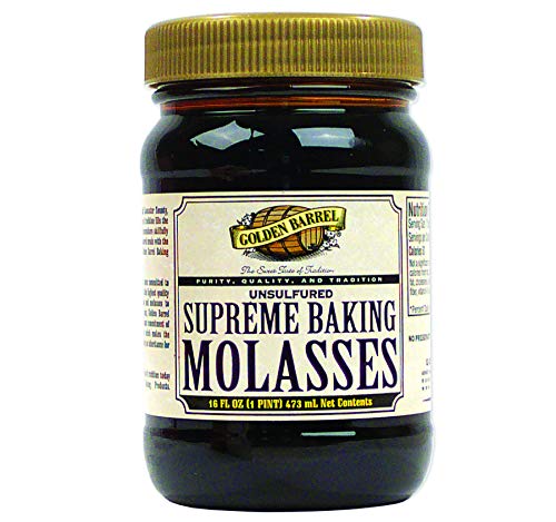 Golden Barrel Molasses Unsulfured Supreme Baking Molasses, 2-Pack 16 oz. Jars