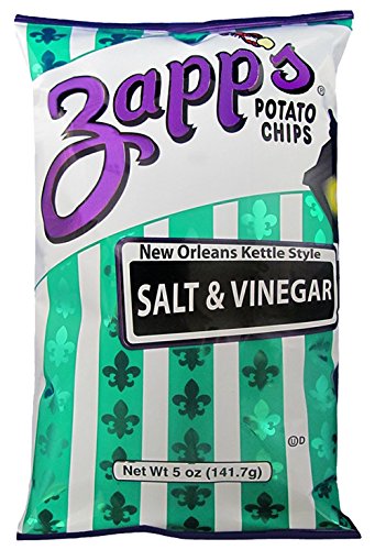 Zapp's Kettle Style Potato Chips - Salt & Vinegar Flavor - 5 Oz. (8 Bags)