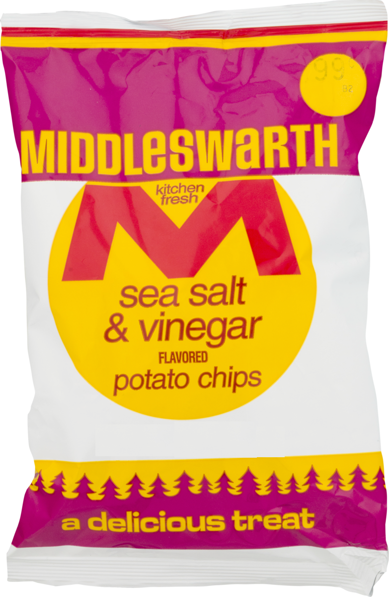 Middleswarth Kitchen Fresh Salt & Vinegar Flavored Potato Chips, 1.5 oz. Single Serve Bags