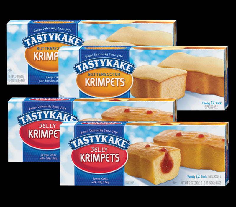 Tastykake Butterscotch and Jelly Krimpets Family Size Variety 4- Pack- A Philadelphia Baking Institution