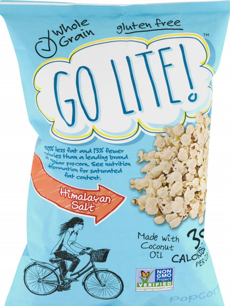 Go Lite! Popcorn- Whole Grain, Gluten Free and Non GMO Verified (Himalayan Salt & Coconut Oil, 4 Bags)